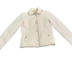 Lauren Ralph Lauren Quilted Nylon/Cotton Womens P\P Cream Jacket Snap Up